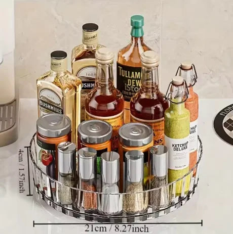 Multi-Purpose Rotating Spice Rack - Efficient Countertop Storage for Kitchen Bathroom