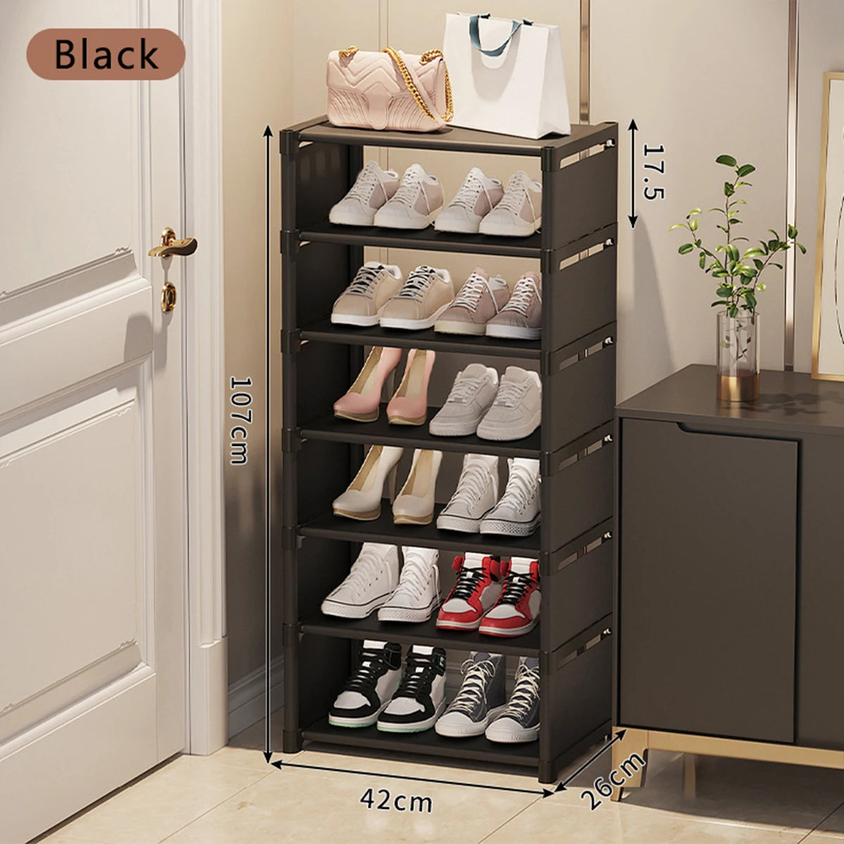 Shoe rack Small shoe cabinet widened against the wall door shoe rack small narrow household storage rental multi-storey