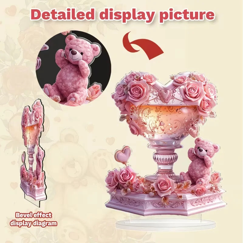 Heart-Shaped Crystal Rose Ornament.