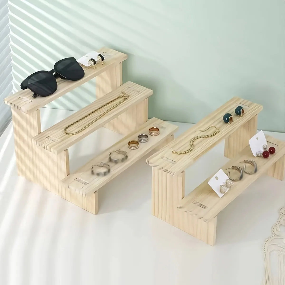 Wooden display rack, perfume, cosmetics storage rack, jewelry rack, for party decoration, commercial display rack
