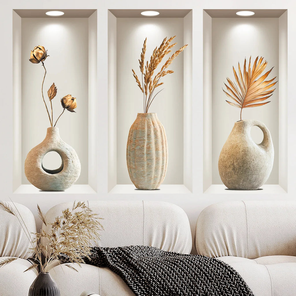 Contemporary Space-Themed Matte Finish Wall Stickers with Flower Patterns, Reusable Self-Adhesive Polyvinyl Chloride Decals, Obl